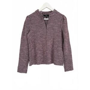 ME+EM Half Zip Knit Jumper • UK 8 • Pink & Black Tweed • Winter Cosy Layer